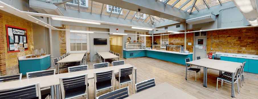 school kitchen equipment inside a school kitchen